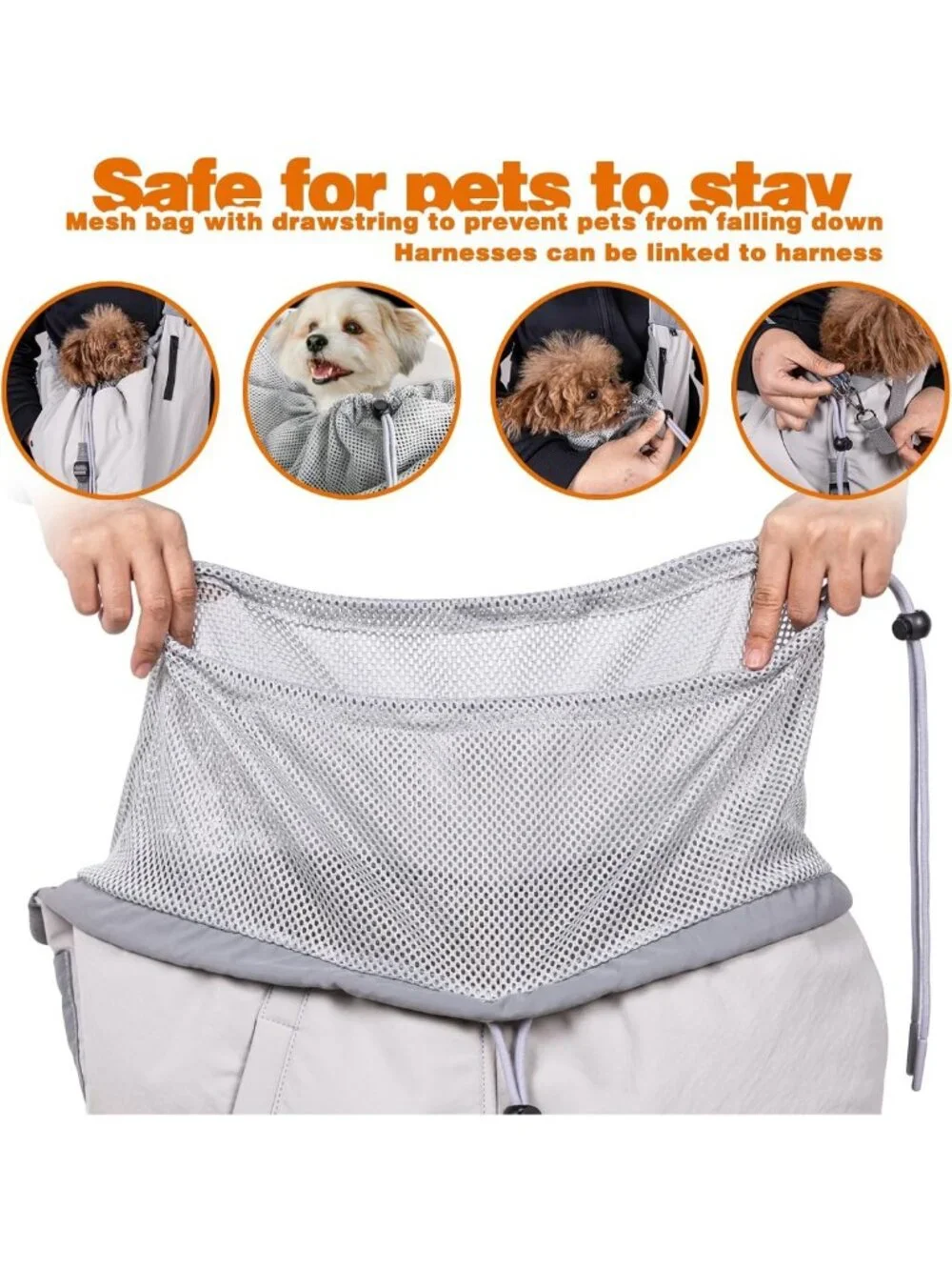 Cozy Dog Carrier Sling for Small Pets Up to 20lbs, Hands-Free Travel Backpack